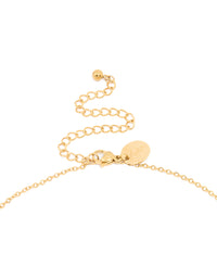 Waterproof Gold Plated Stainless Steel Large Bubble Letter T Necklace - link has visual effect only