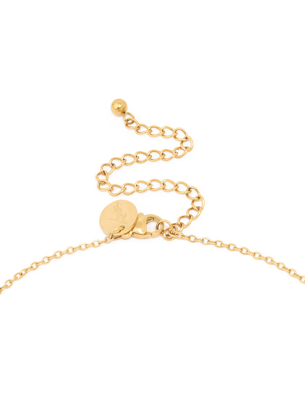 Waterproof Gold Plated Stainless Steel Large Bubble Letter M Necklace