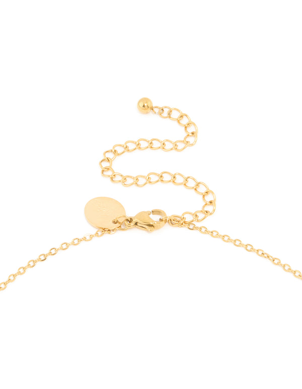 Waterproof Gold Plated Stainless Steel Large Bubble Letter E Necklace