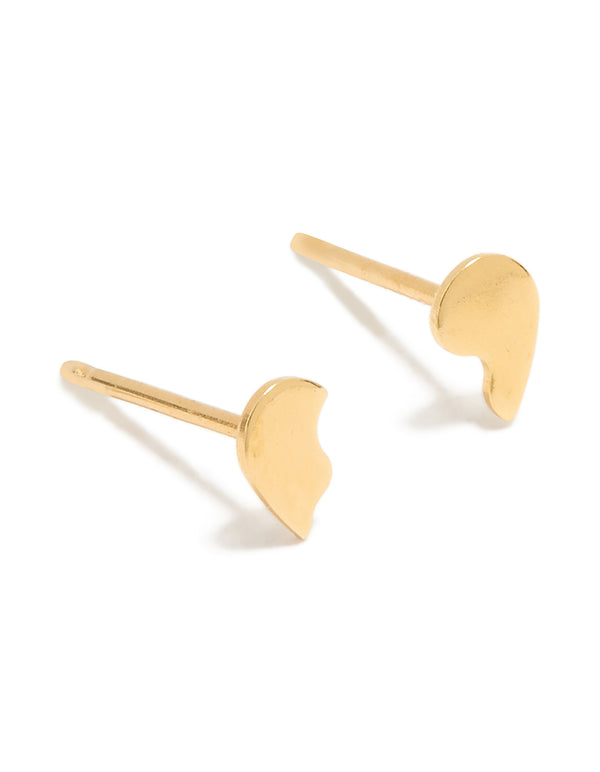 24K Gold Plated Surgical Stainless Steel BFF Heart Piercing Stud