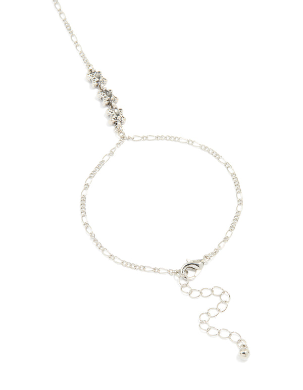 Antique Silver Rustic Ring Hand Chain