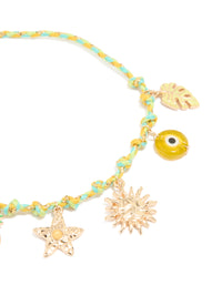 Gold Star & Rope Evil Eye Anklets 2-Pack - link has visual effect only