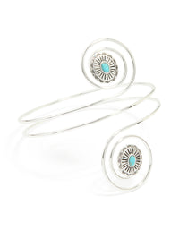 Silver Blue Stone Swirled Arm Cuff - link has visual effect only