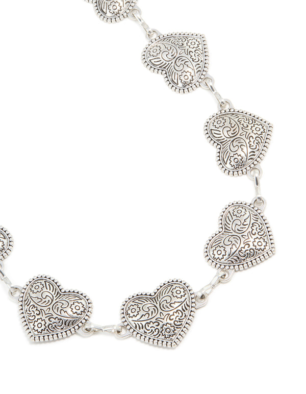 Silver Heart Western Belt