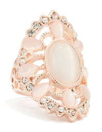 Rose Gold Large Round Oval Ring - link has visual effect only