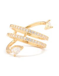 Gold Plated Cubic Zirconia Astrid Ring - link has visual effect only