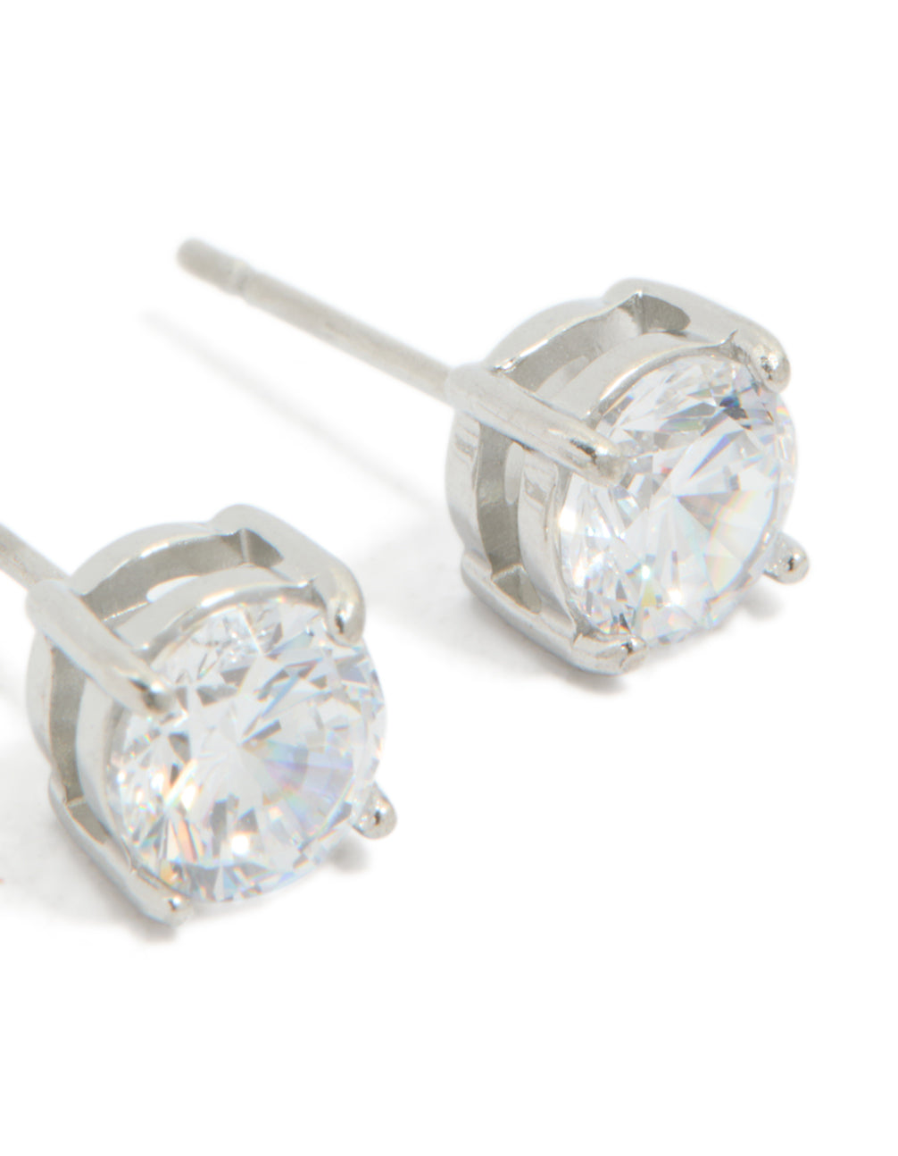 Stainless Steel 6mm Prism Stud Earrings