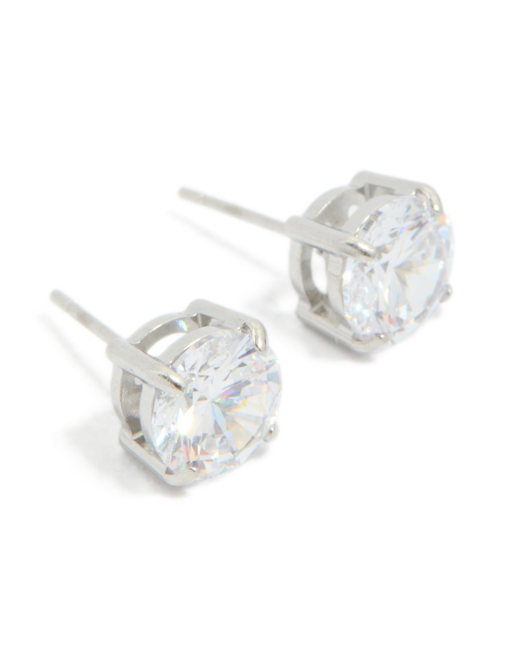Stainless Steel 8mm Prism Stud Earrings
