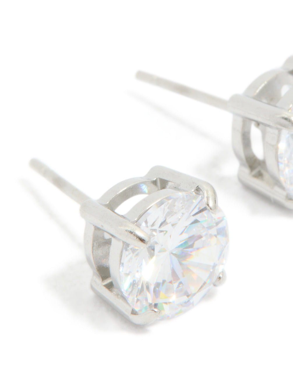 Stainless Steel 8mm Prism Stud Earrings