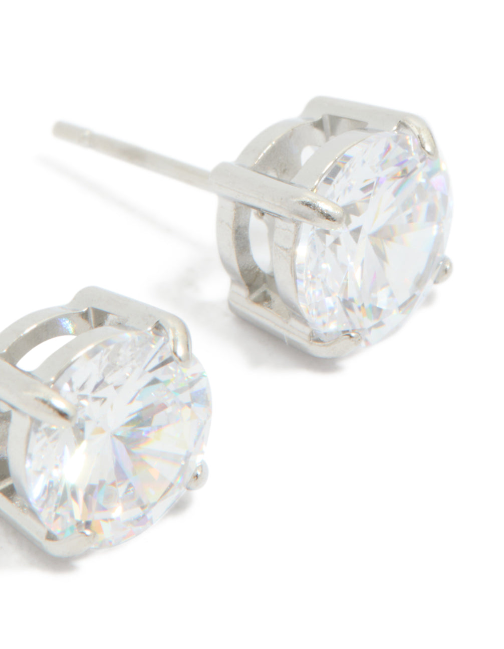 Stainless Steel 8mm Prism Stud Earrings