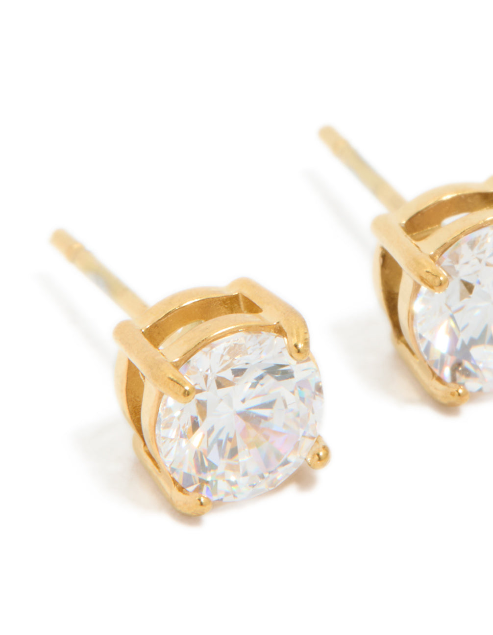 Gold Plated Surgical Steel 6mm Prism Stud Earrings