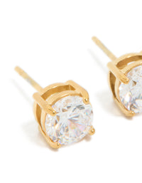 Gold Plated Surgical Steel 6mm Prism Stud Earrings - link has visual effect only