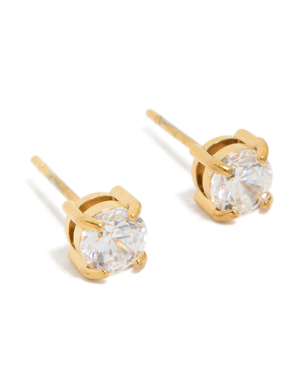 Gold Plated Surgical Steel 5mm Prism Stud Earrings