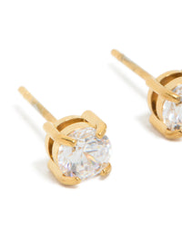 Gold Plated Surgical Steel 5mm Prism Stud Earrings - link has visual effect only