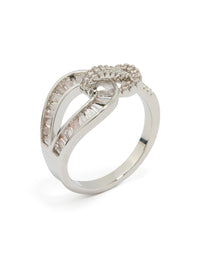 Silver Cubic Zirconia Knot Ring - link has visual effect only