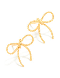 Gold Plated Sterling Silver Large Bow Earrings - link has visual effect only