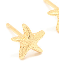 Gold Plated Sterling Silver Starfish Earrings - link has visual effect only