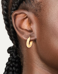 Waterproof Gold Plated Stainless Steel Chunky Hoop Earrings - link has visual effect only