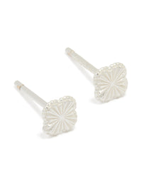 Sterling Silver Clean Tiny Flower Earrings - link has visual effect only