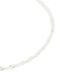 Sterling Silver Twist Link Bracelet - link has visual effect only