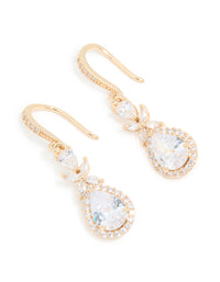 Gold Cubic Zirconia Pear Drop Earrings - link has visual effect only