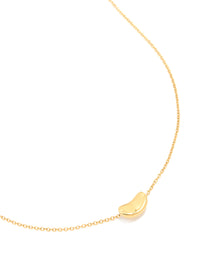 Waterproof Gold Plated Stainless Steel Small Bean Pendant Necklace - link has visual effect only