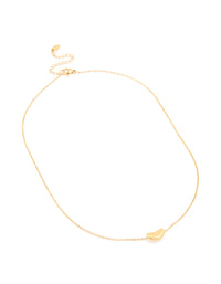 Waterproof Gold Plated Stainless Steel Small Bean Pendant Necklace - link has visual effect only