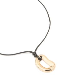 Gold Organic Pendant Cord Necklace - link has visual effect only
