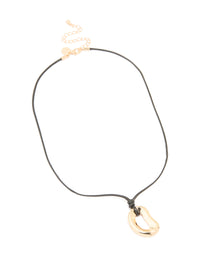 Gold Organic Pendant Cord Necklace - link has visual effect only