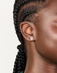 Gold Pink Pearl Center Flower Stud Earrings - link has visual effect only