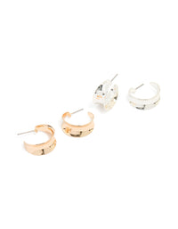 Mixed Metal Slope Hoop Earrings 2-Pack - link has visual effect only