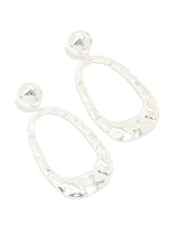 Silver Organic Rectangle Drop Earrings - link has visual effect only