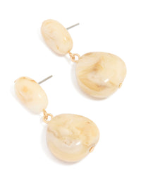 Gold Beaded Stacked Drop Earrings - link has visual effect only