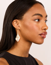 Gold Shell Drop Earrings - link has visual effect only