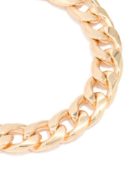 Gold Cuban Chain T&O Bracelet - link has visual effect only