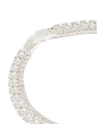 Silver Plated Cubic Zirconia Double Row Tennis Bracelet - link has visual effect only