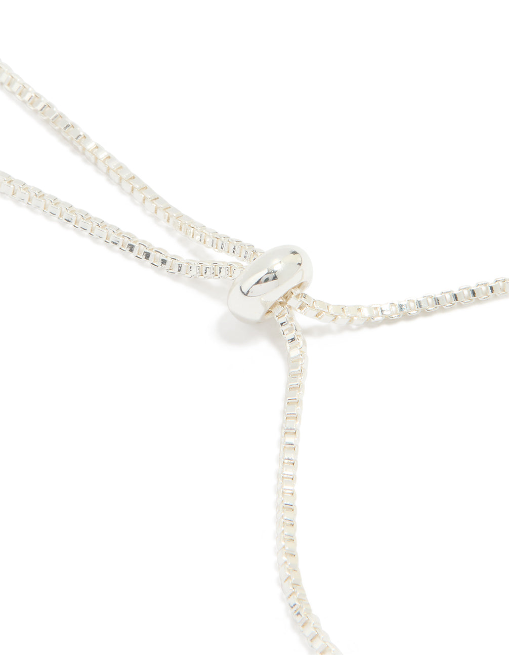 Designed with silver plated cubic zirconia flower station toggle bracelet in dainty style closure detail view
