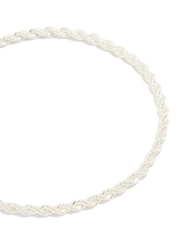 Silver Plated Simple Rope Toggle Bracelet