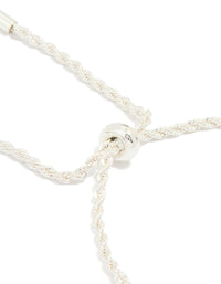 Silver Plated Simple Rope Toggle Bracelet - link has visual effect only
