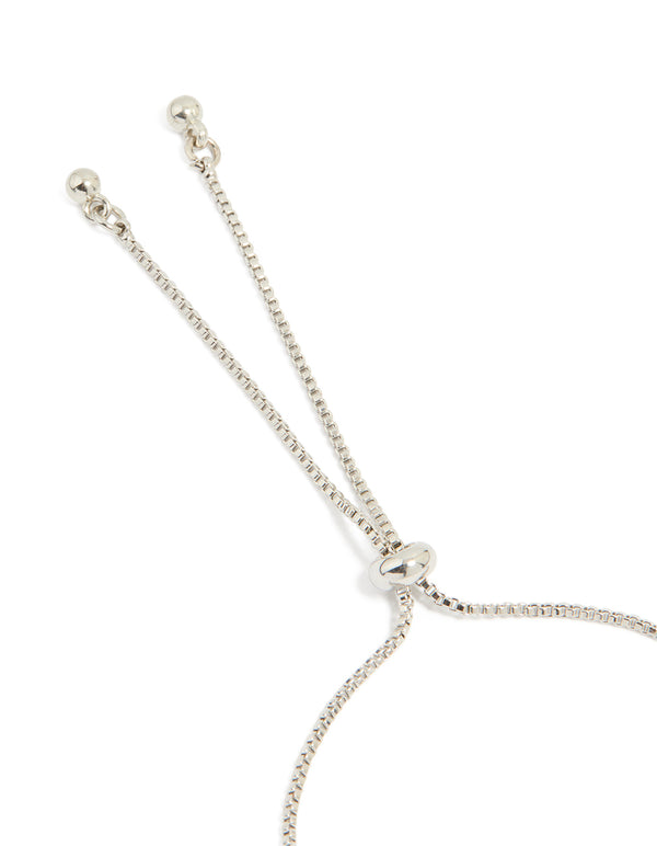Silver Cubic Zirconia Toggle Bracelet