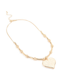 Gold Heart Locket Pendant Necklace - link has visual effect only