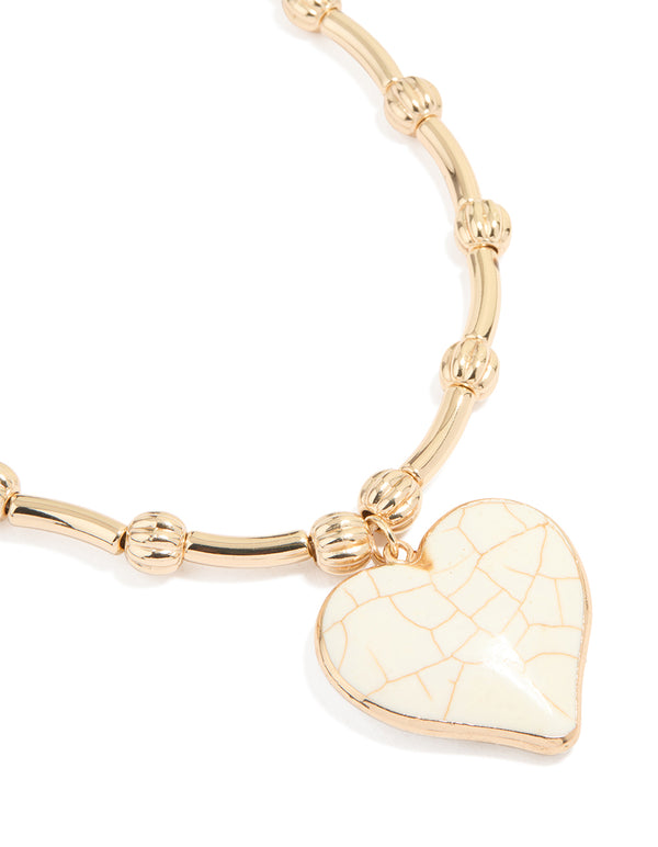Gold Heart Locket Pendant Necklace
