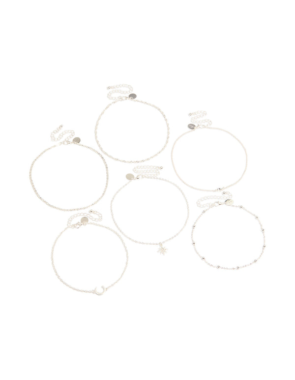 Silver Celestial Choker Necklace 6-Pack