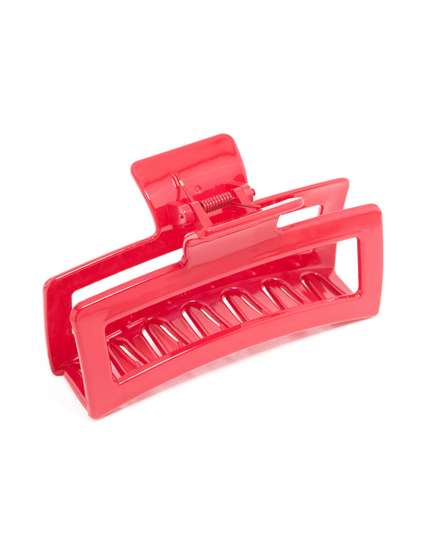 Red Shiny Extra Large Coated Claw Clip
