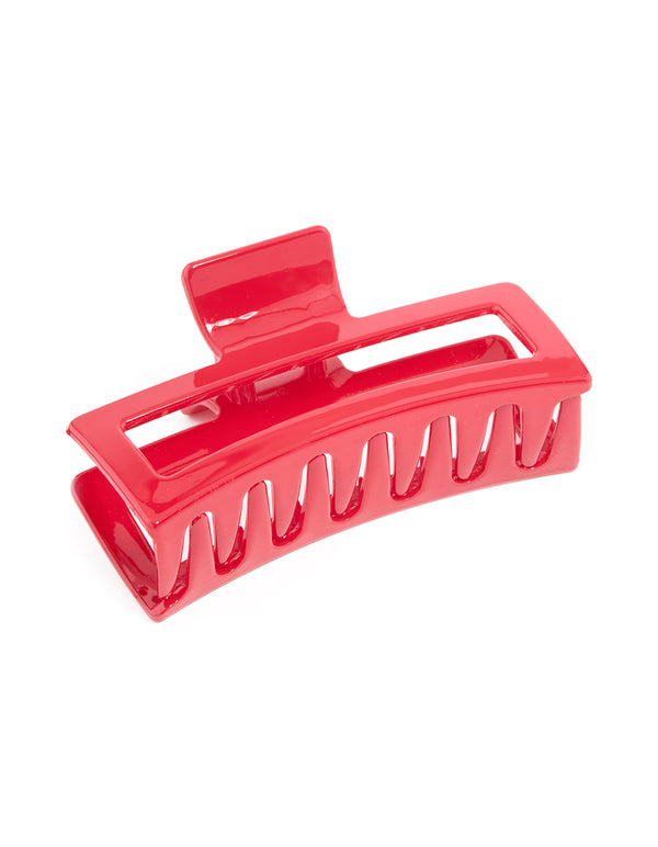 Red Shiny Extra Large Coated Claw Clip