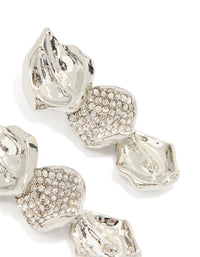 Silver Leaf Petal Drop Earrings - link has visual effect only