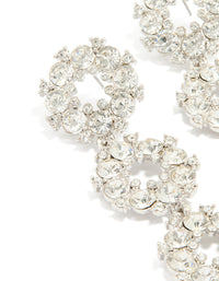 Silver DiamanteTriple Circle Loop Drop Earrings - link has visual effect only