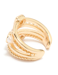 Gold Diamante & Pearl Layered Ear Cuff - link has visual effect only