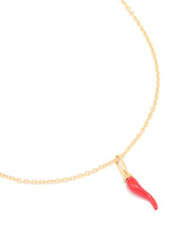 Gold Plated Chilli Pendant Necklace - link has visual effect only