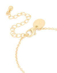 Gold Plated Brass Cubic Zirconia Dainty Link Bracelet - link has visual effect only